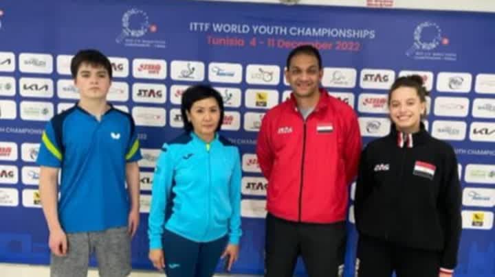 هنا جودة تتوج بذهبية الزوجي المختلط ببطولة العالم للناشئات