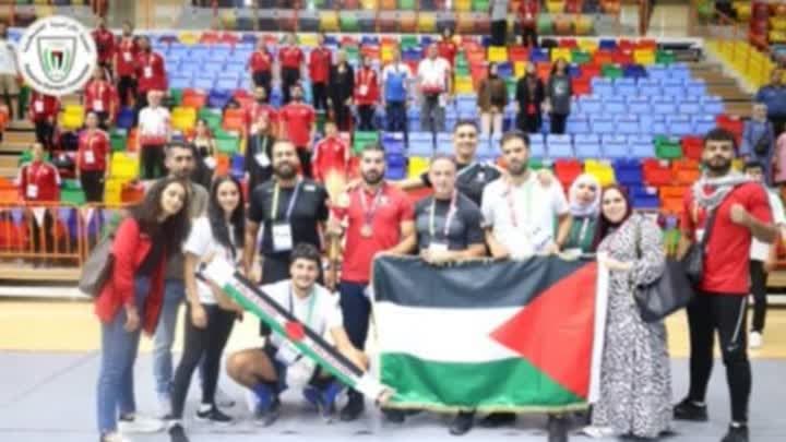 بالصور.. شرف يمنح فلسطين ميدالية ثالثة في الكيك بوكسينج