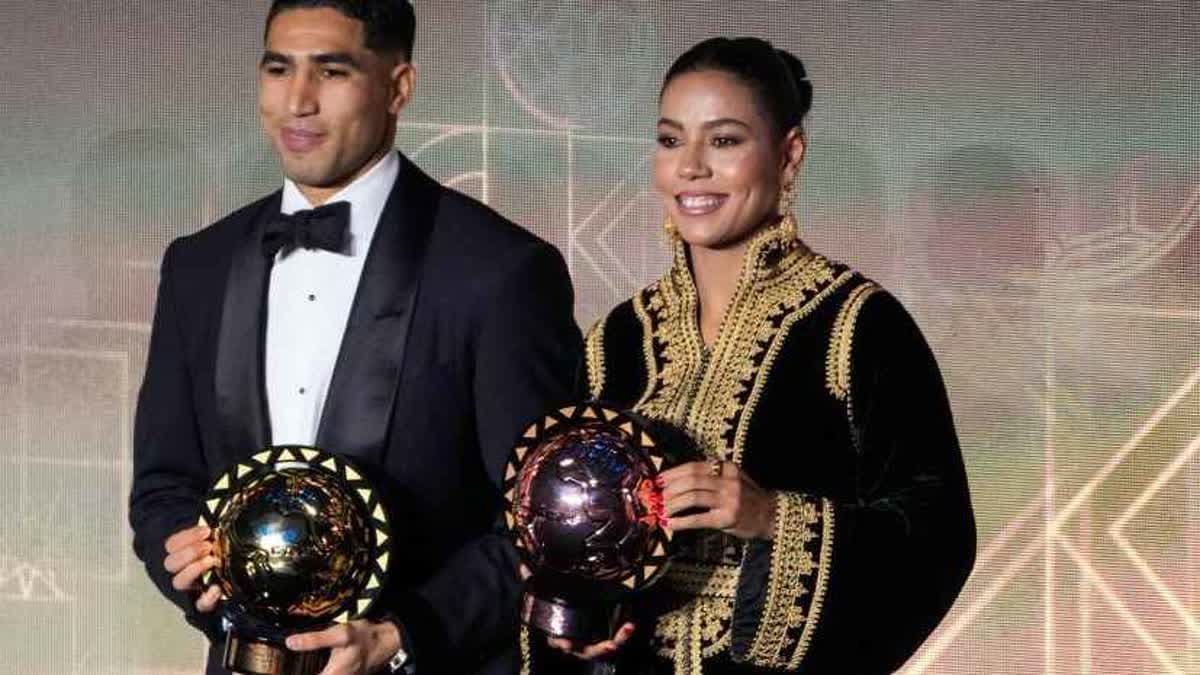 أشرف حكيمي وغزلان شبك