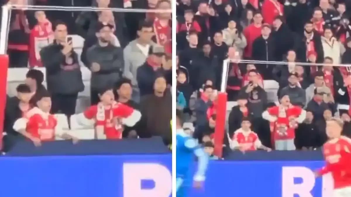 مشجعين لبنفيكا يقومان بإيماءات عنصرية