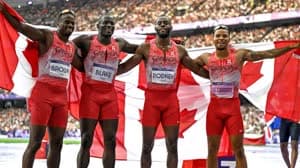 أبطال كندا الأولمبيون آرون براون وجيروم بليك وبريندون رودني وأندريه دي جراس
