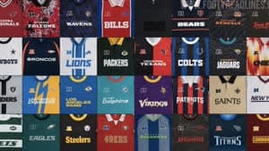 كرة القدم وكرة القدم الأمريكية وقمصان مشتركة