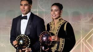 أشرف حكيمي وغزلان شبك